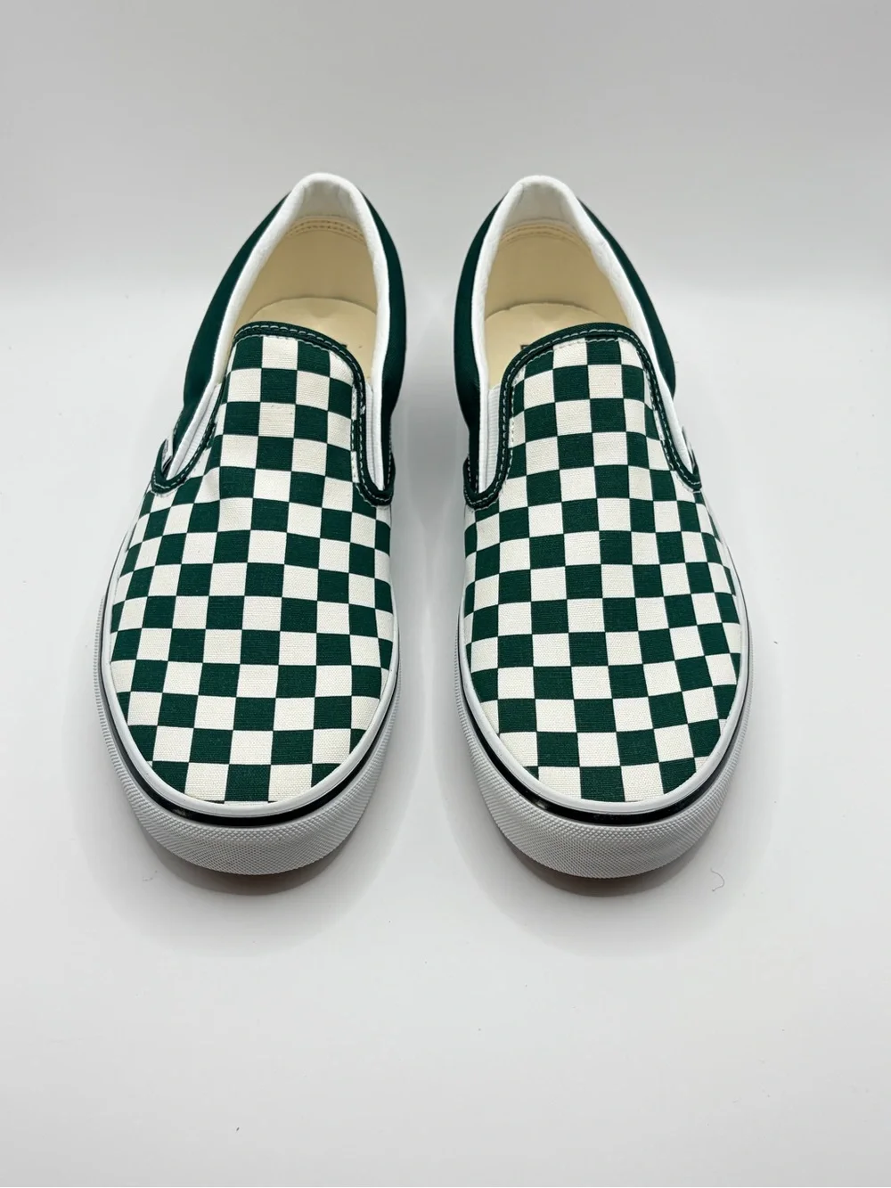 Vans Slip-On Checkerboard in Green & White